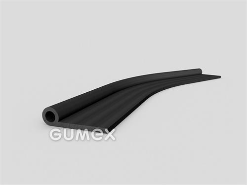 "P" Gummiprofil mit Loch, 30x8/2mm, 70°ShA, EPDM, -40°C/+100°C, schwarz, 